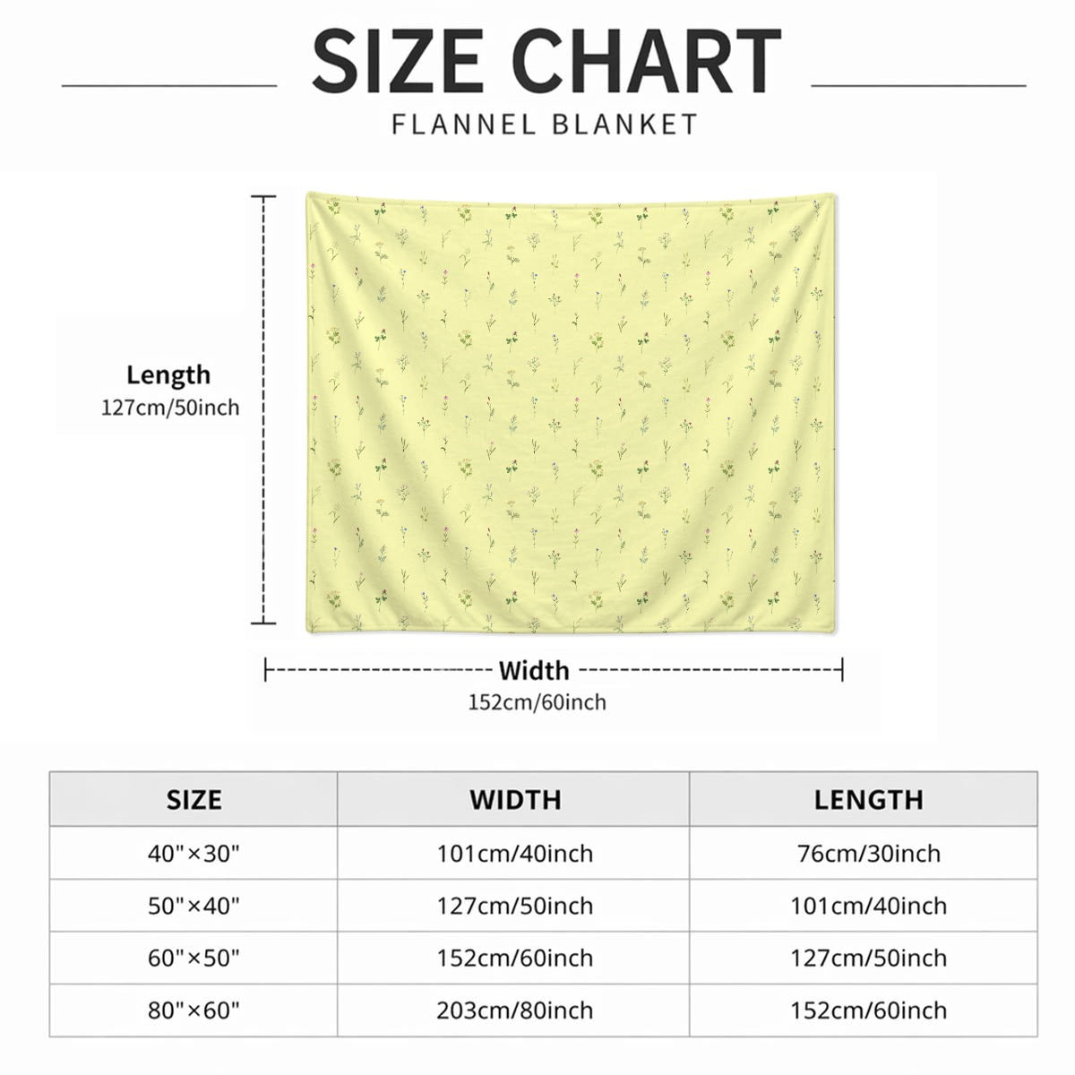 Yellow Dainty Flowers Blanket multiple sizes available