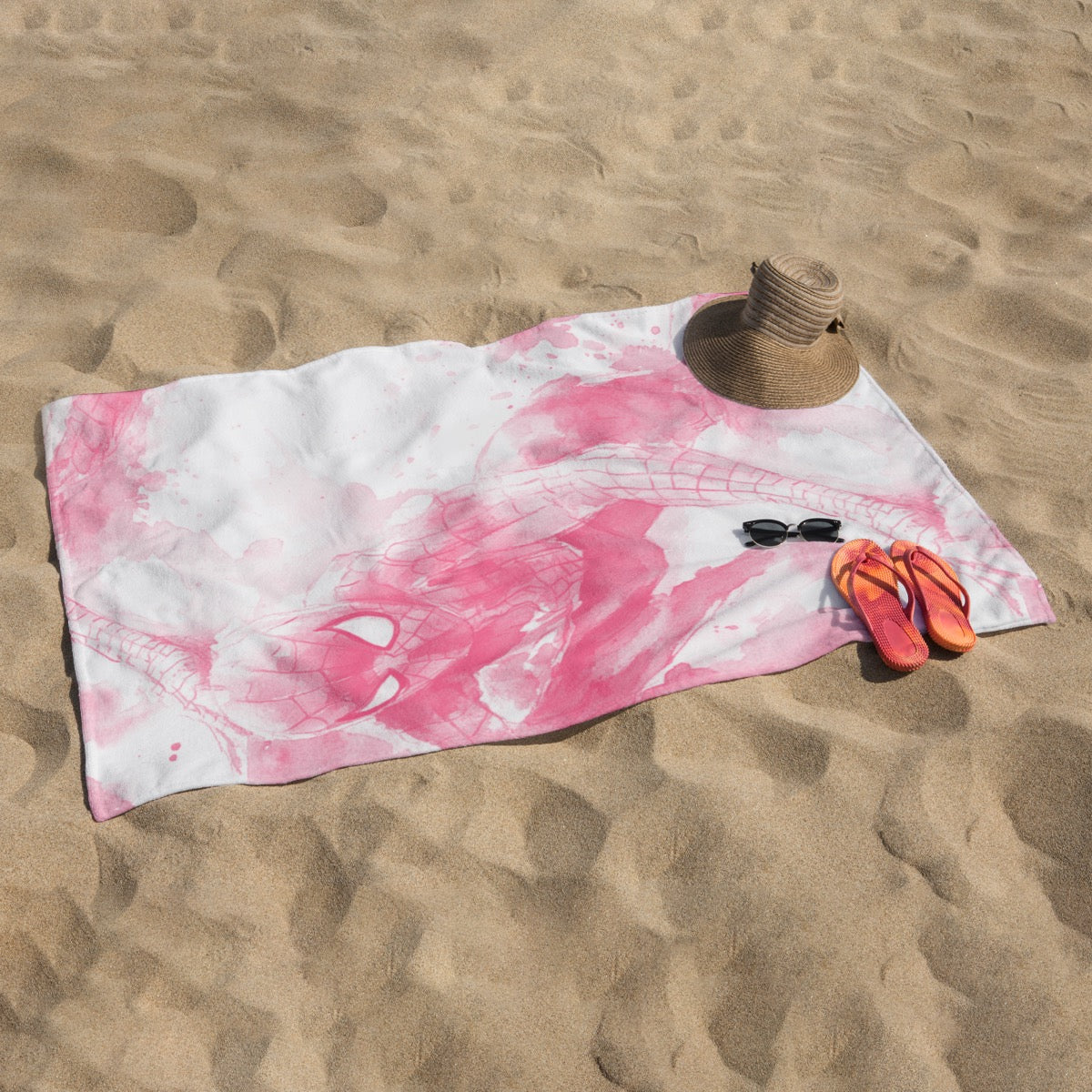 Pink Spider Hero exclusive design 52”x32” Microfiber Polyester Beach Towel