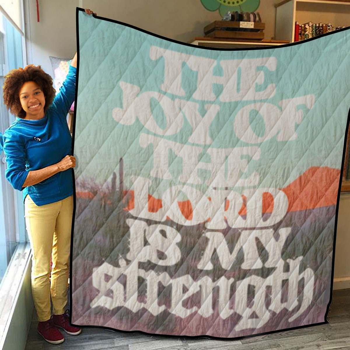 The Joy of the Lord Lightweight & Breathable Quilt With Edge-wrapping Strips