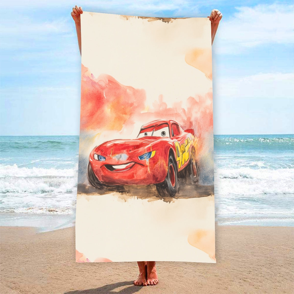 Red Car exclusive design 52”x32” Microfiber Polyester Beach Towel