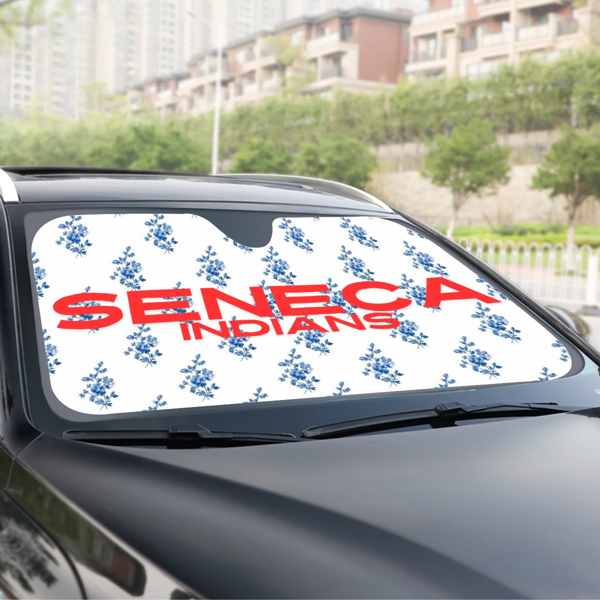 Seneca Blue Floral Windshield Sunshade | 137cm(53.9”)