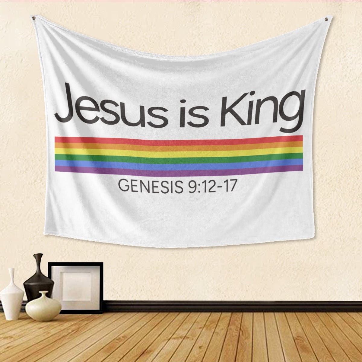 Jesus is King Single-Side Print Tapestry