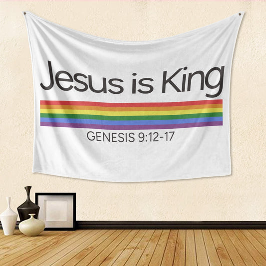 Jesus is King Single-Side Print Tapestry