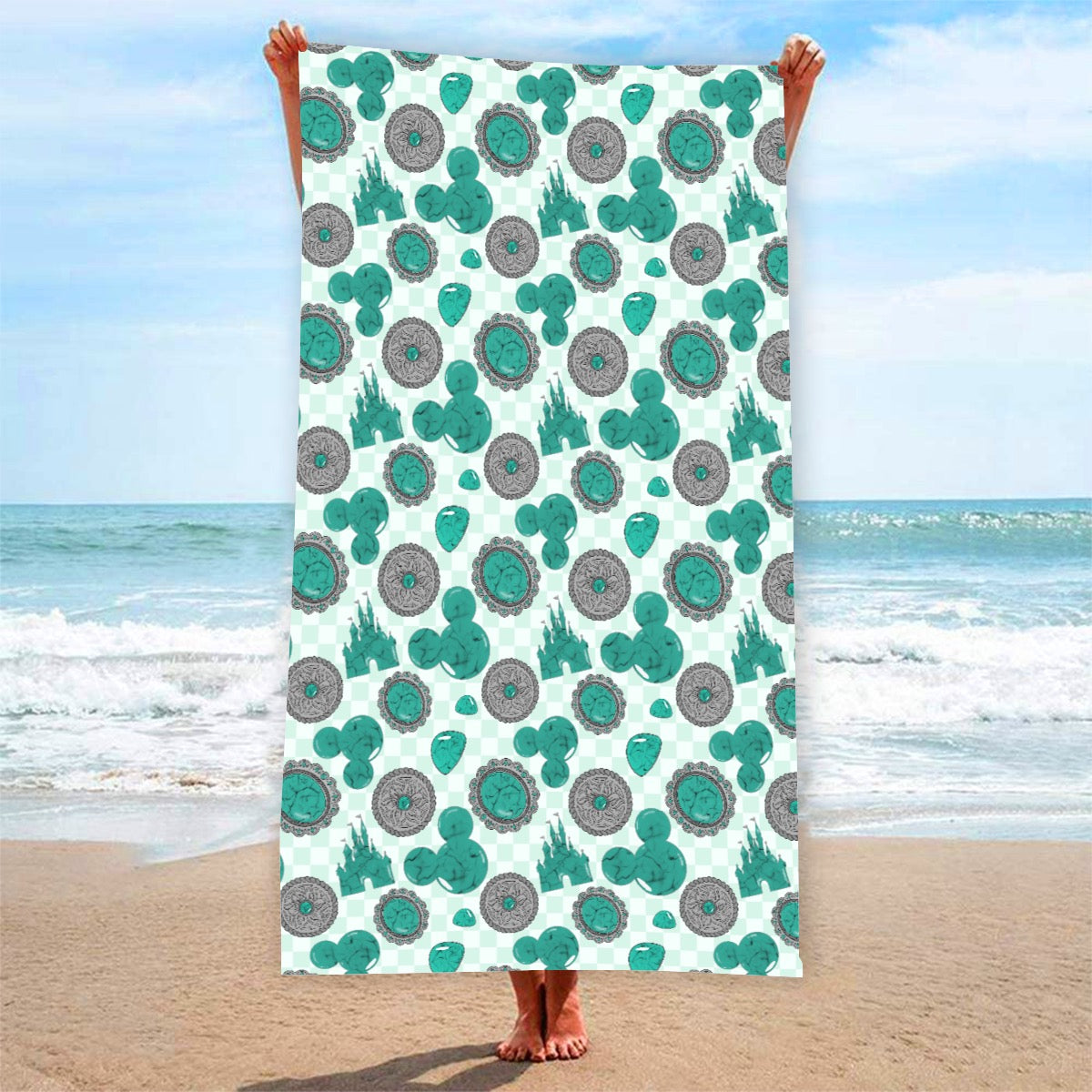 Western Turquoise Mouse exclusive design 52”x32” Microfiber Polyester Beach Towel