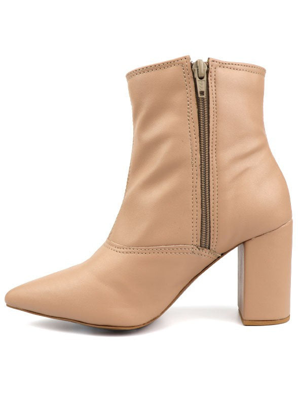 Pointed Toe Bootie with a Block Heel