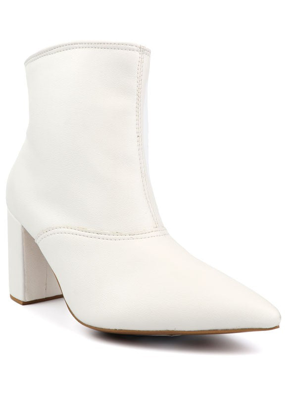 Pointed Toe Bootie with a Block Heel