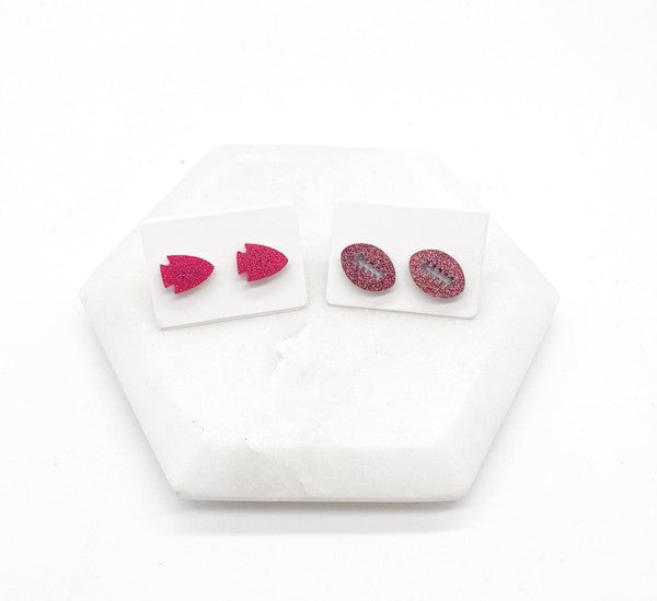 Red Arrowhead Chiefs KC Acrylic Stud Earring