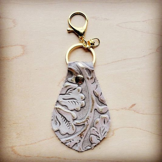 Embossed Leather Key Chain -Gilded Cowboy