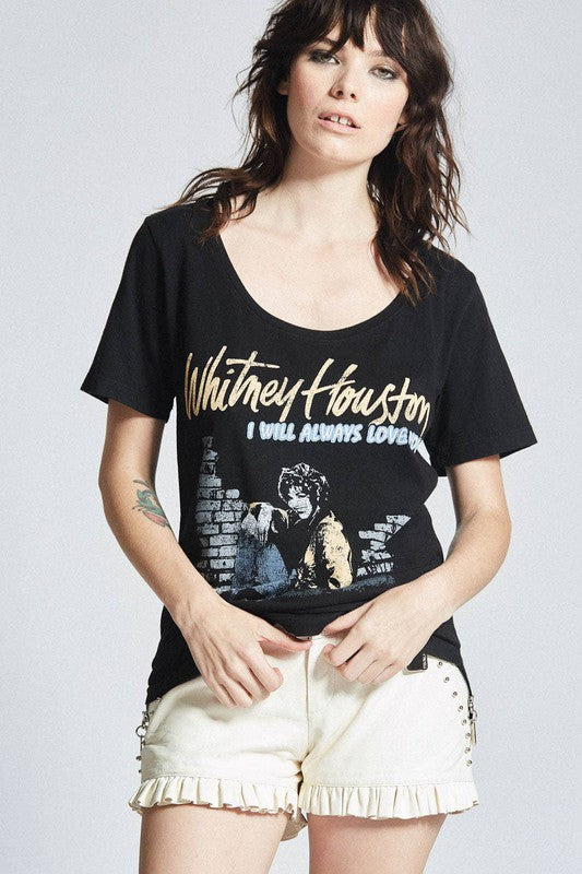 Whitney Houston Vintage Scoop Neck Tee