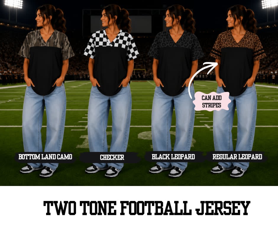 PREORDER: Custom Football Jersey (Front Text) 7.26.26