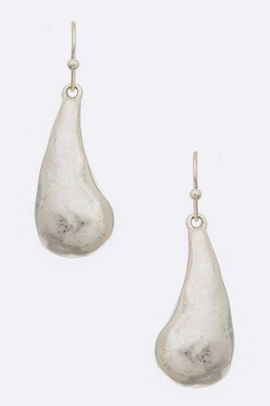 Organic Teardrop Iconic Metal Earrings