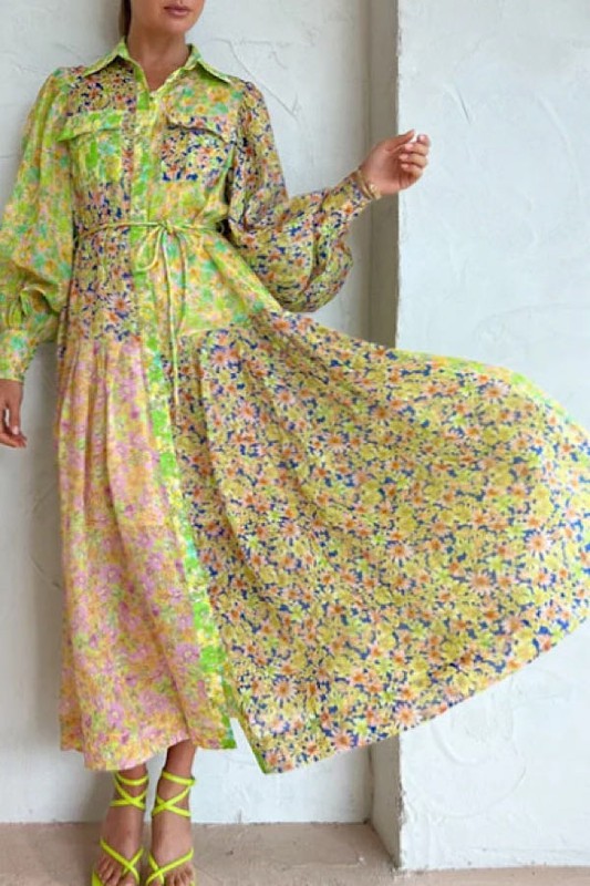 Floral long sleeve maxi dress