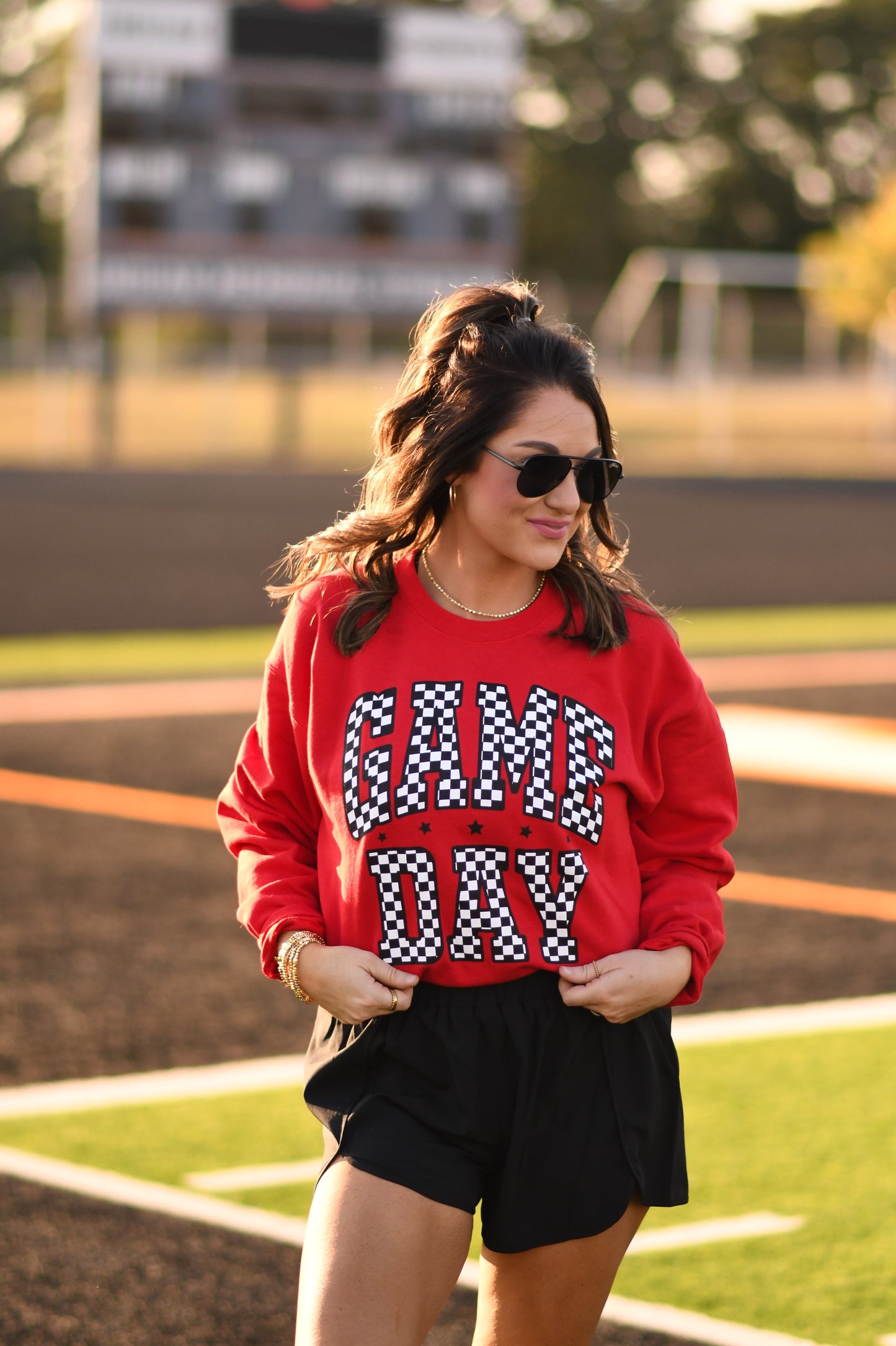 **SALE** RTS Red Checkered Game Day Sweatshirt