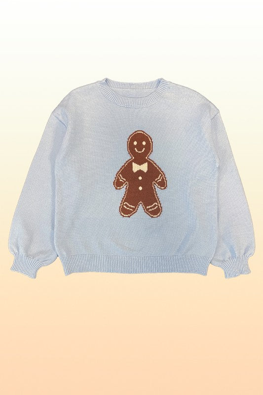 Gingerbread man knit sweater