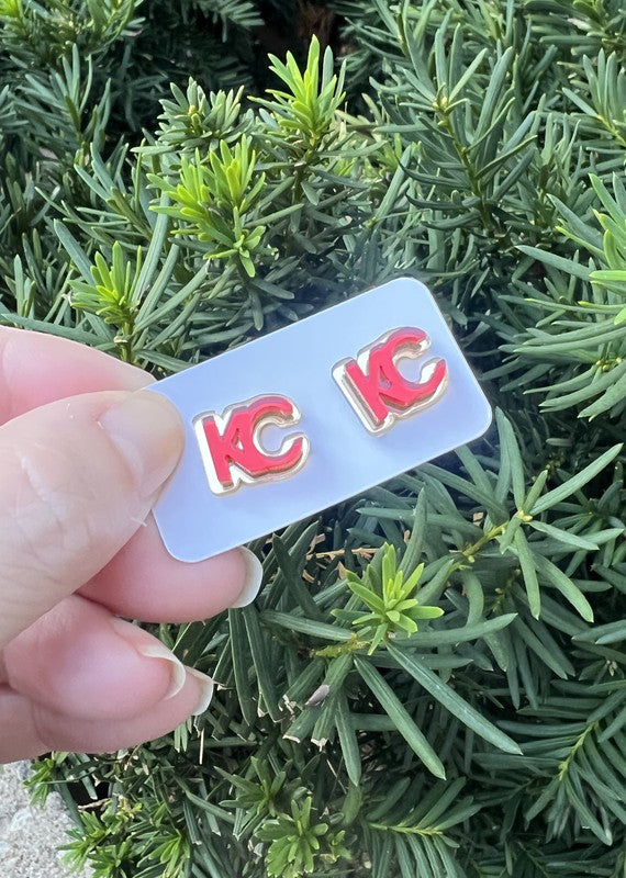 KC Chiefs Acrylic Stud Earrings