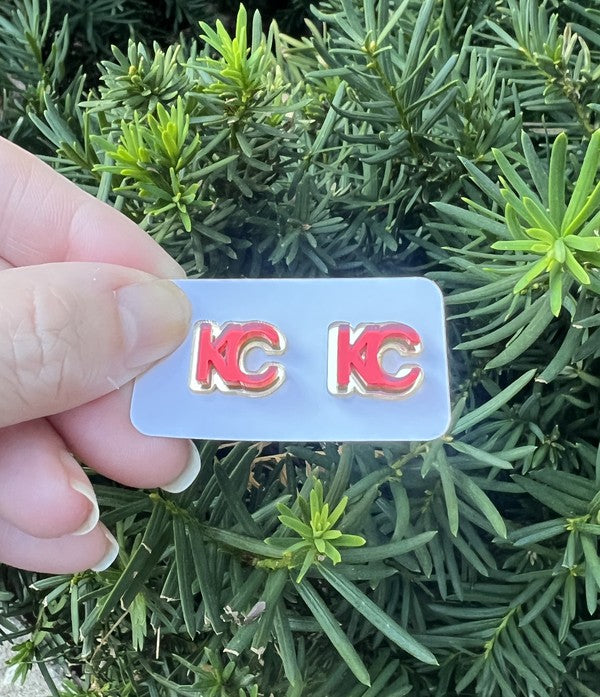 KC Chiefs Acrylic Stud Earrings