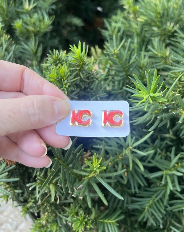 KC Chiefs Acrylic Stud Earrings