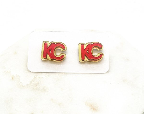 KC Chiefs Acrylic Stud Earrings