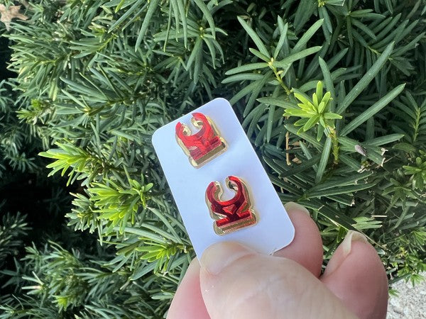 KC Chiefs Acrylic Stud Earrings