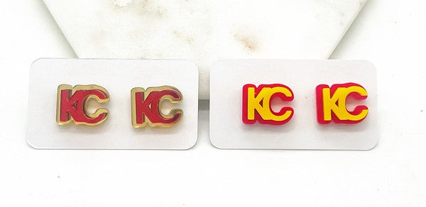 KC Chiefs Acrylic Stud Earrings