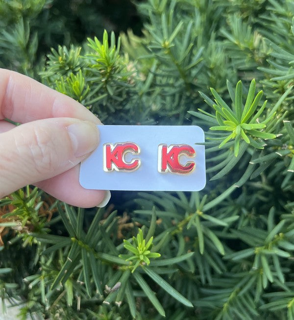 KC Chiefs Acrylic Stud Earrings