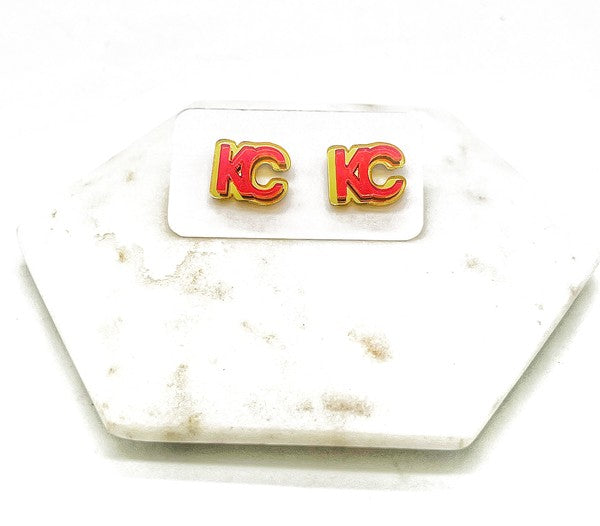 KC Chiefs Acrylic Stud Earrings