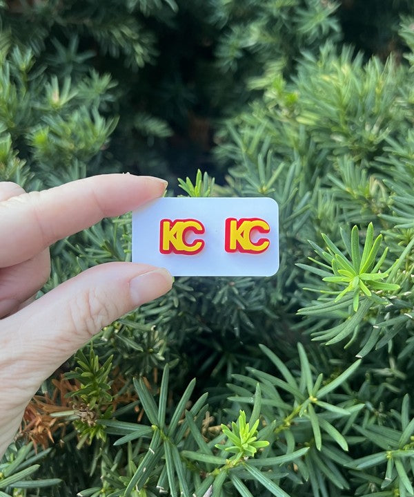 KC Chiefs Matte Acrylic Stud Earrings