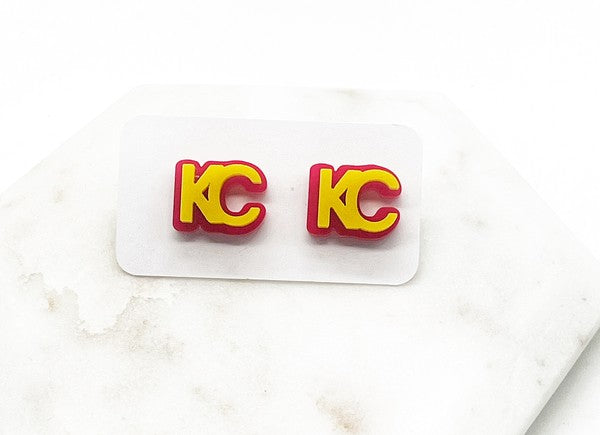 KC Chiefs Matte Acrylic Stud Earrings