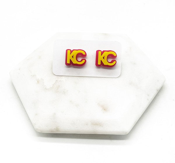 KC Chiefs Matte Acrylic Stud Earrings