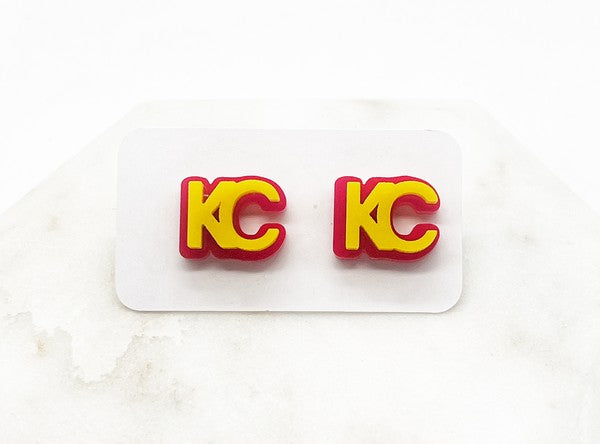 KC Chiefs Matte Acrylic Stud Earrings