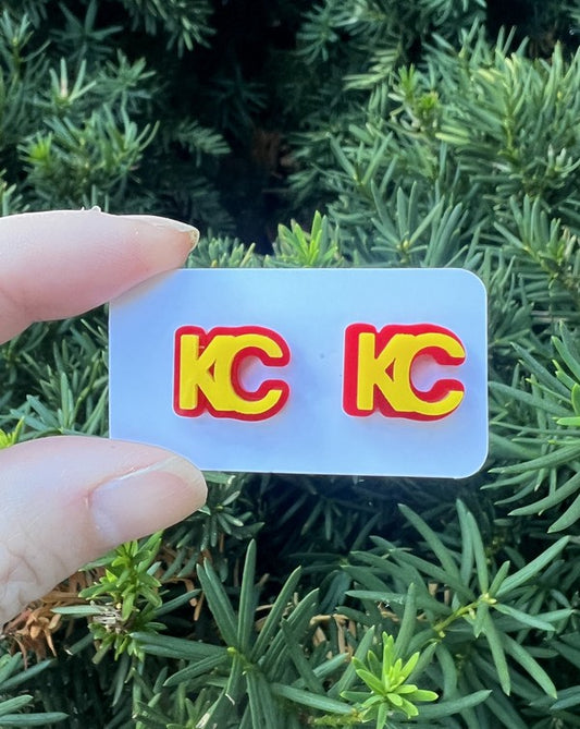 KC Chiefs Matte Acrylic Stud Earrings