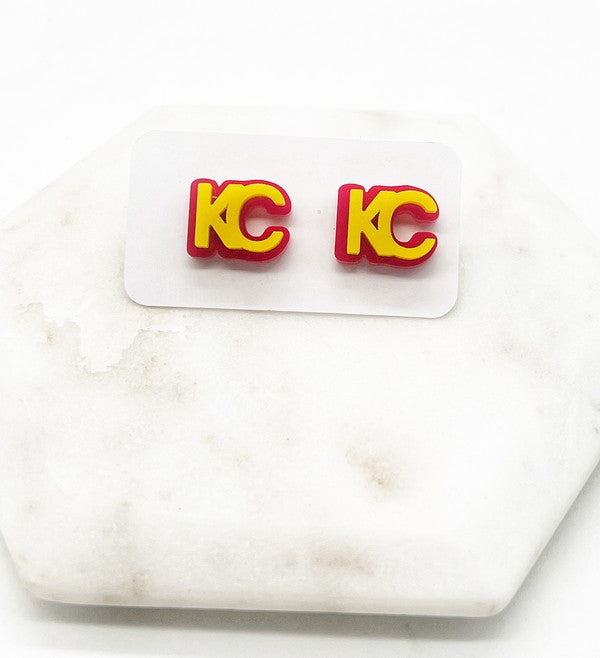 KC Chiefs Matte Acrylic Stud Earrings