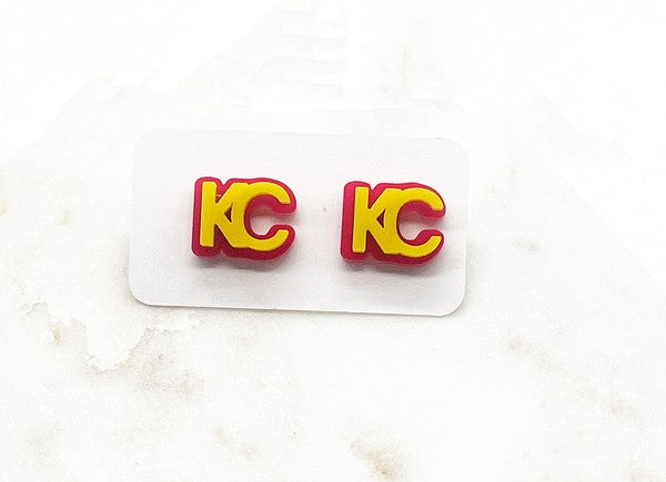 KC Chiefs Matte Acrylic Stud Earrings