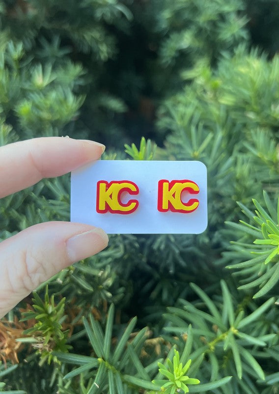 KC Chiefs Matte Acrylic Stud Earrings