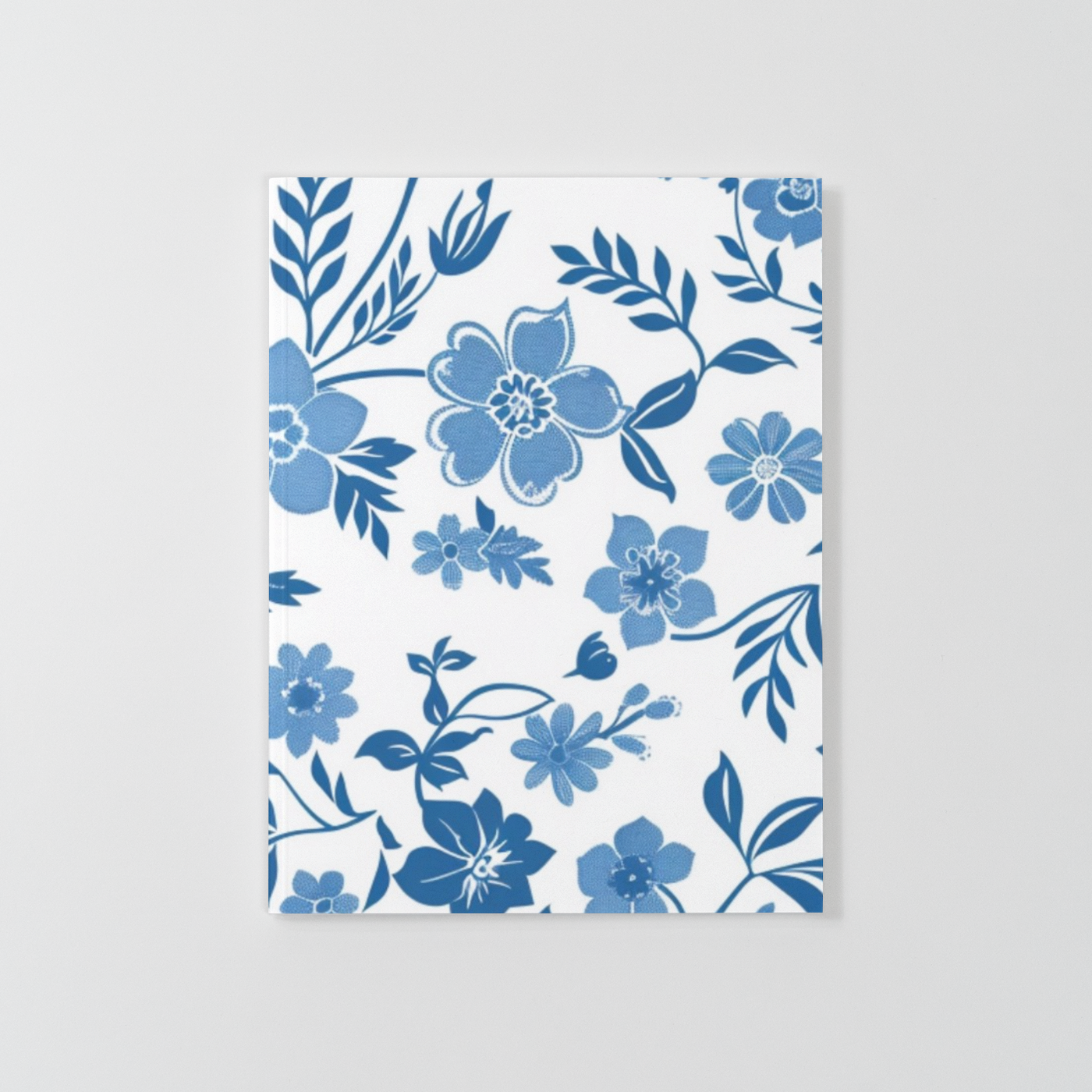 Custom Blue Floral Notebook Cottagecore