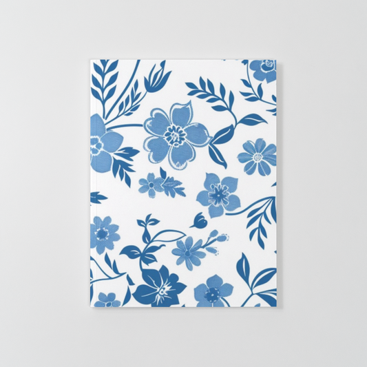 Custom Blue Floral Notebook Cottagecore