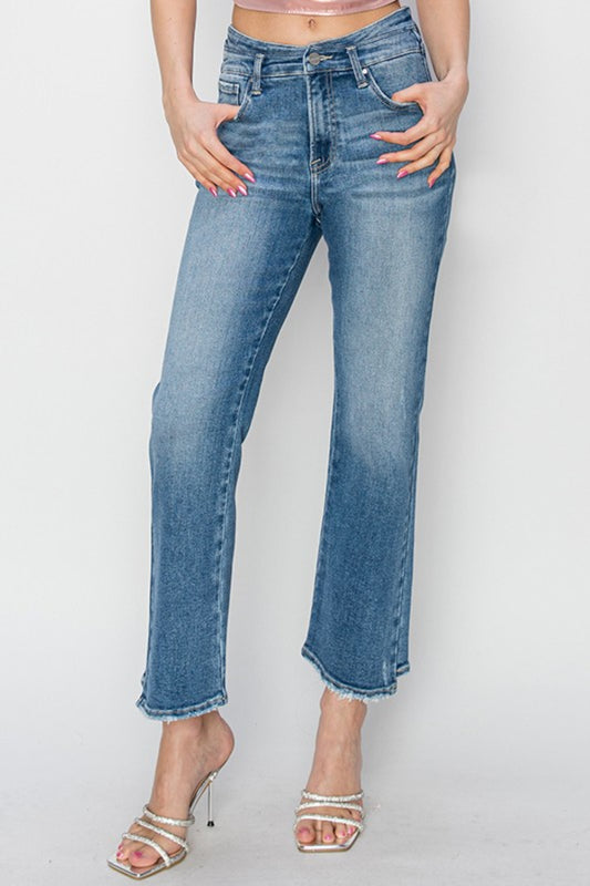 RISEN High Rise Slim Straight Jeans