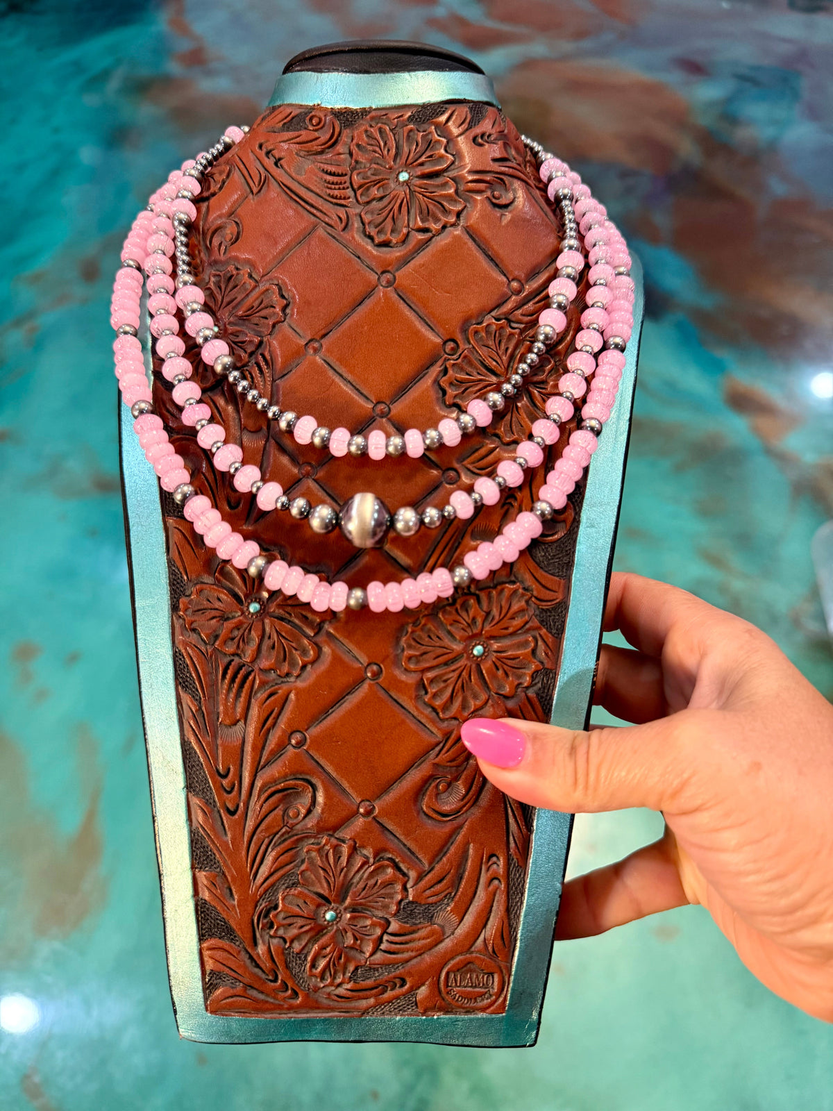 One Time Pieces – Pink Glass & Sterling Silver Necklace Collection