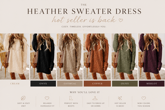 PREORDER: The Heather Sweater Dress RERUN 8.24.26