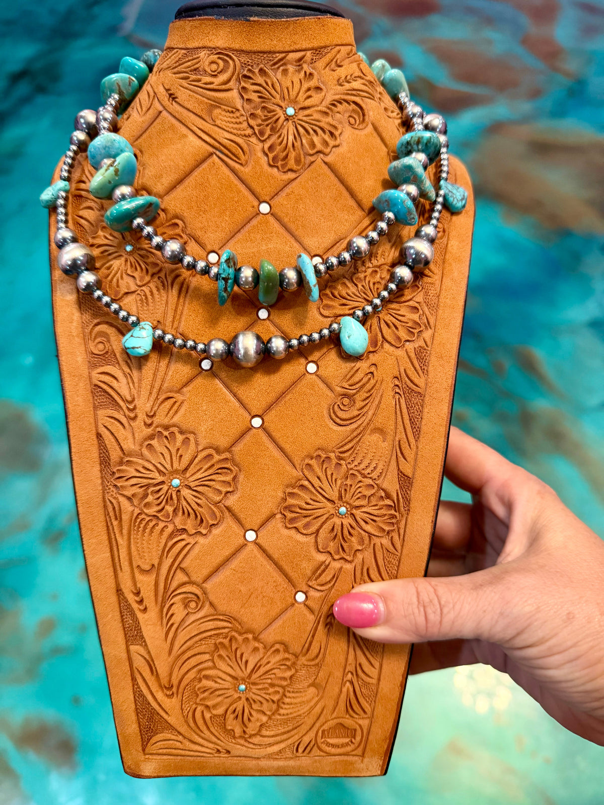 One Time Pieces – Chunky Blue Turquoise & Teardrop Turquoise Necklaces