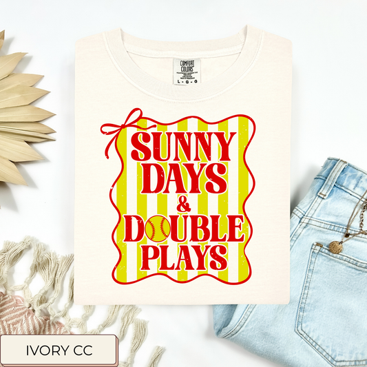 Sunny Days & Double Plays- Softball Tee.