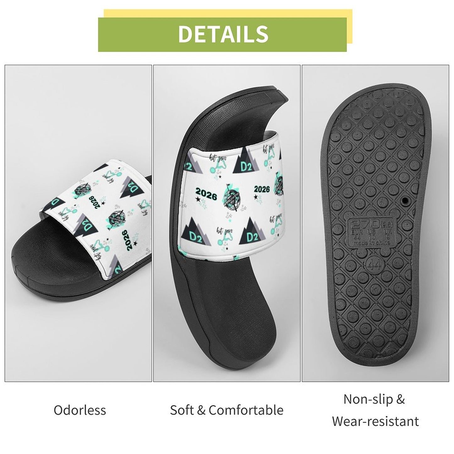 Hit Zero exclusive design Personalized Casual Unisex PVC Slippers