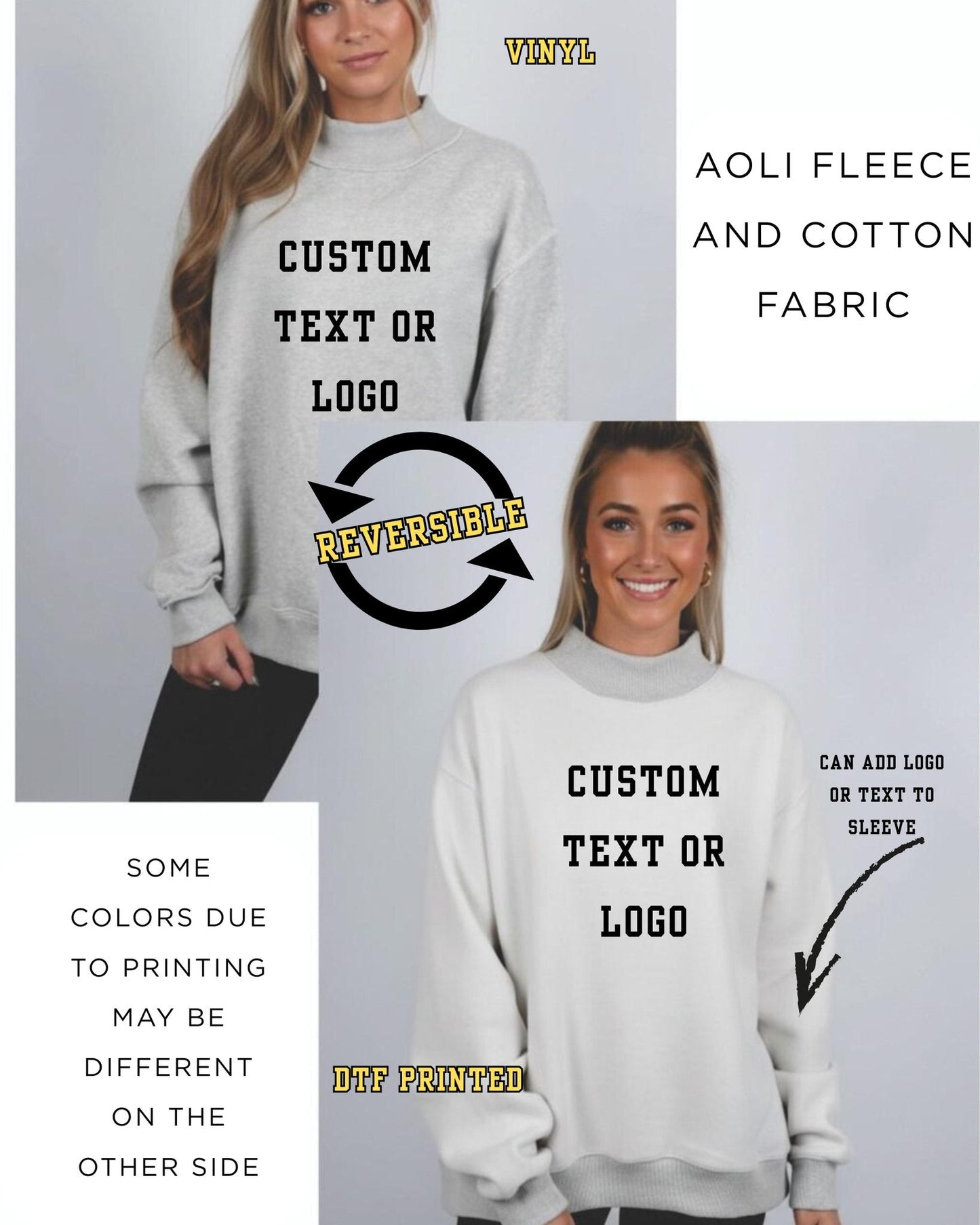 PREORDER: Custom Reversible Mock Neck Sweaters RERUN 8.24.26