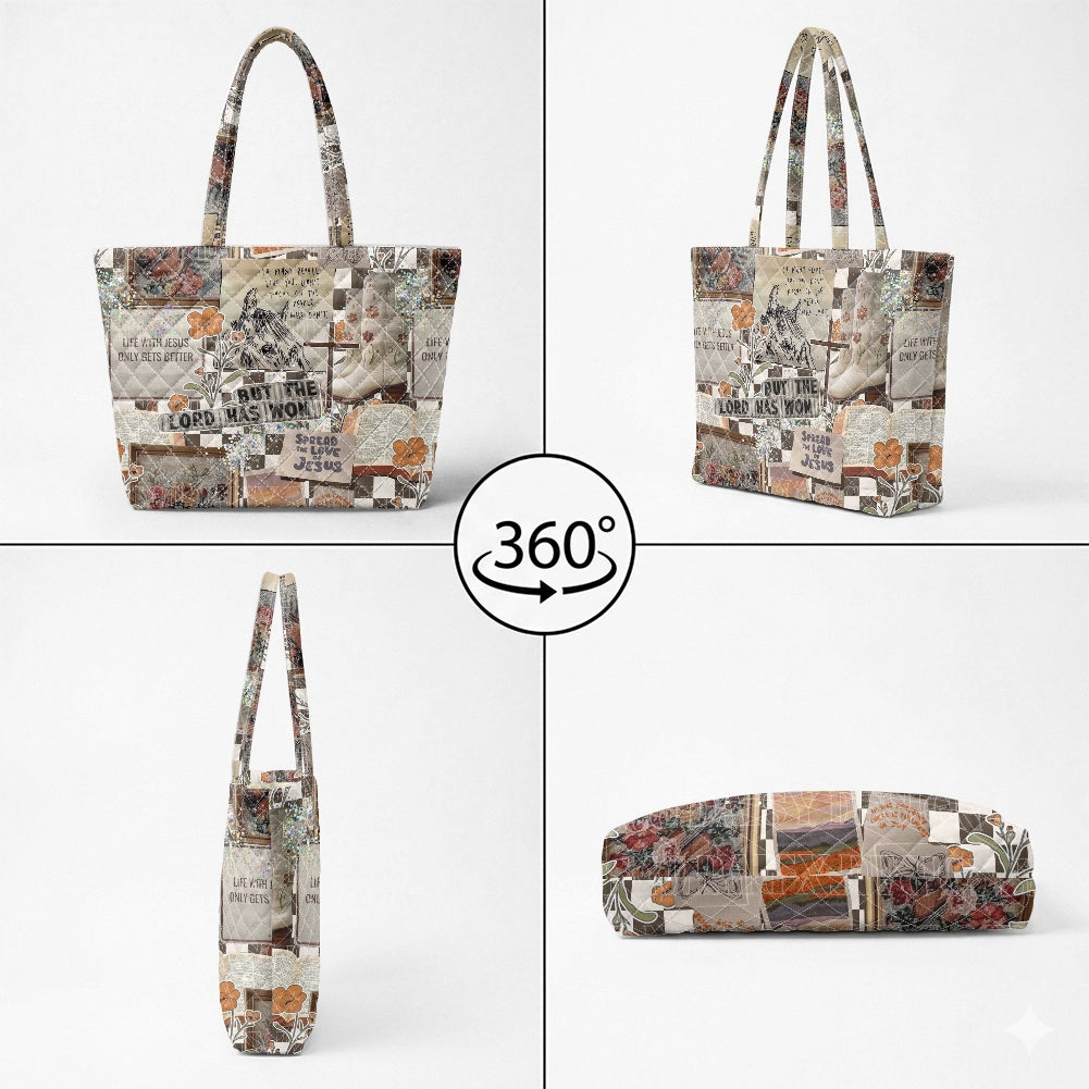 Quilted Shoulder Tote Bag