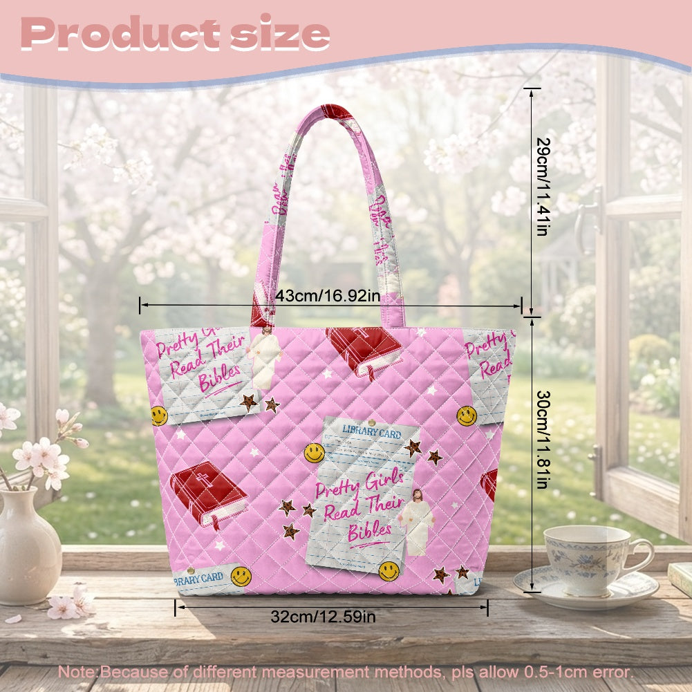 Quilted Shoulder Tote Bag