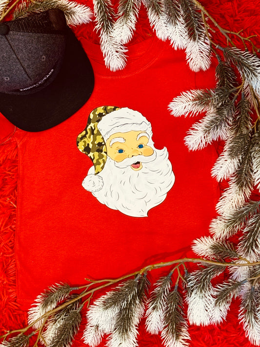 Camo Santa Hat Kids Tee