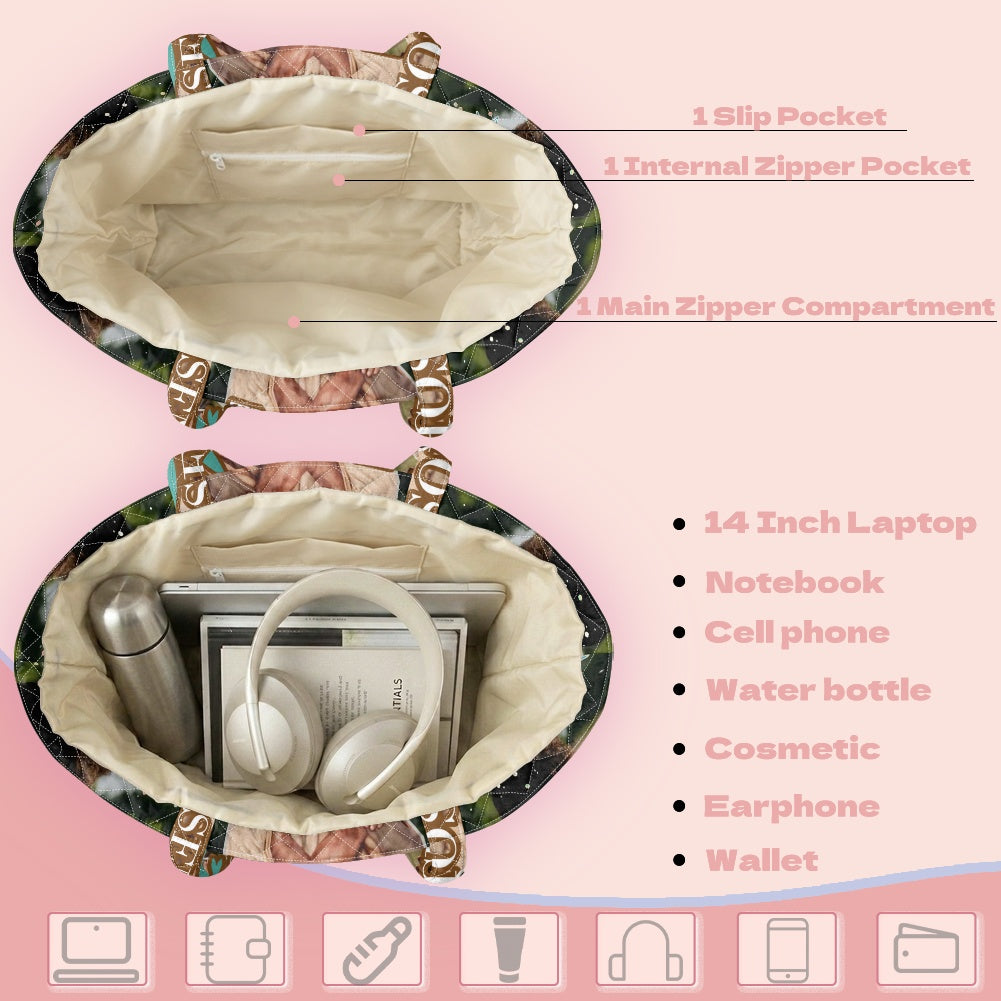 Quilted Shoulder Tote Bag