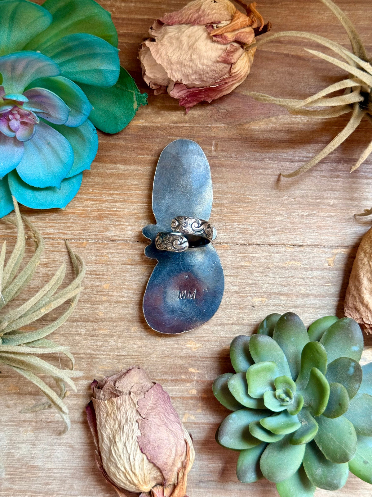 MJ Two-Stone Blue Turquoise Statement Ring