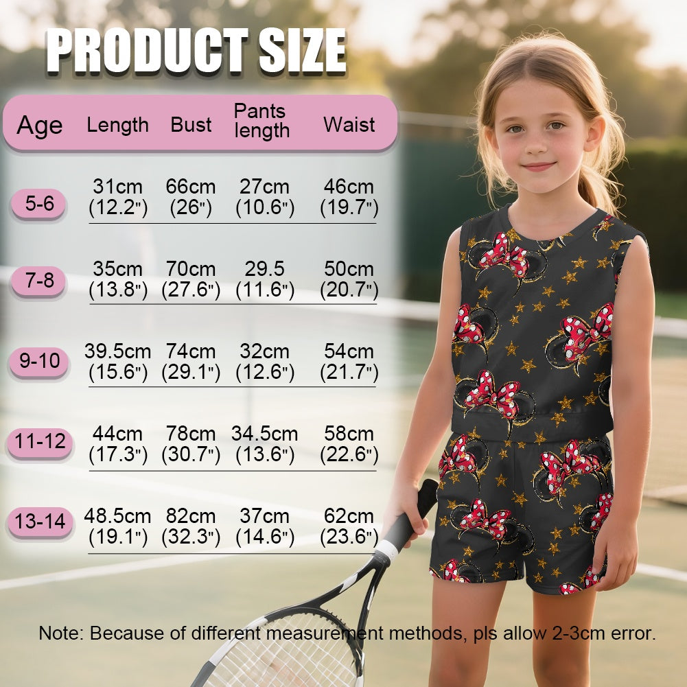 Black Mouse Girls' Sleeveless Top & Shorts Set