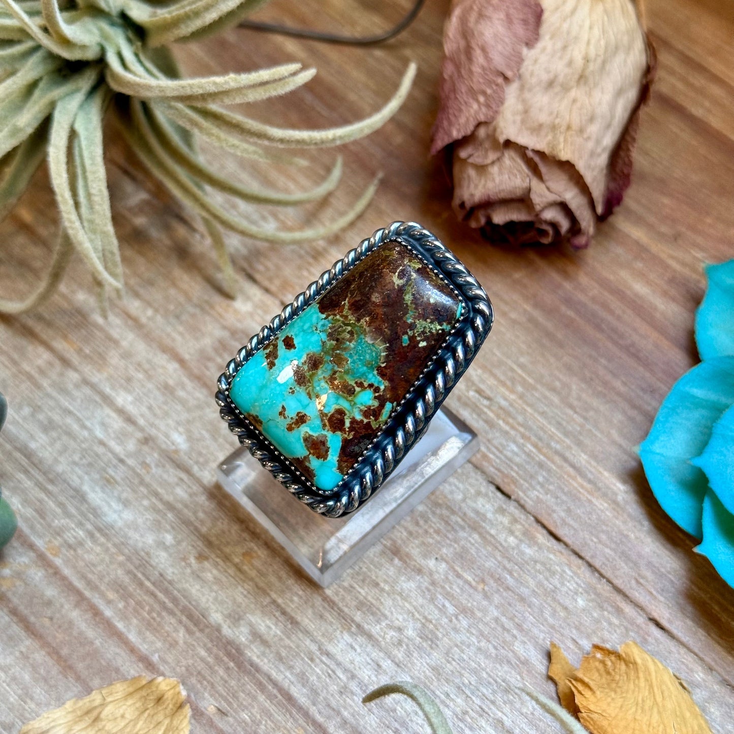 MJ Ring Trapezoid Turquoise Sterling Silver